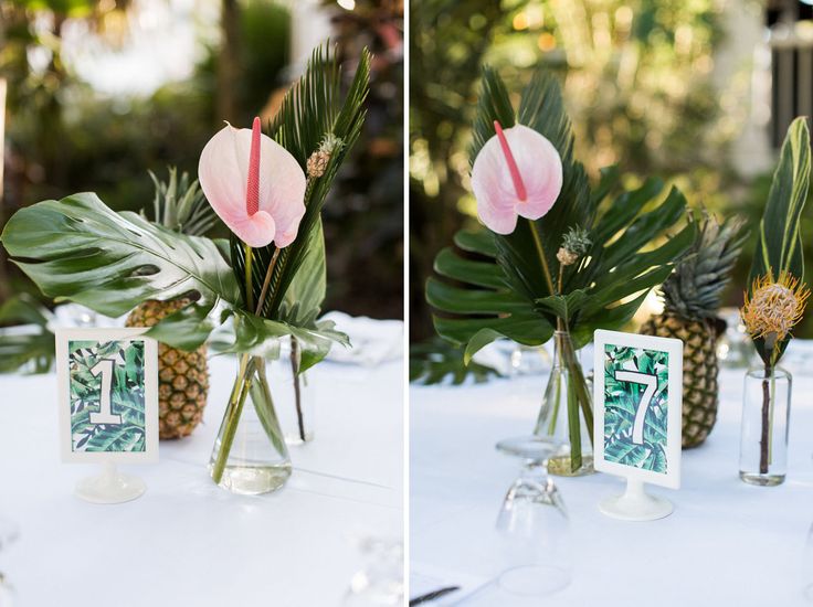 Tropical Key West Wedding | Key west wedding, Flower centerpieces .