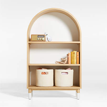 Aksel Arched Wood 3-Shelf Kids Bookcase + Reviews | Crate & Ki