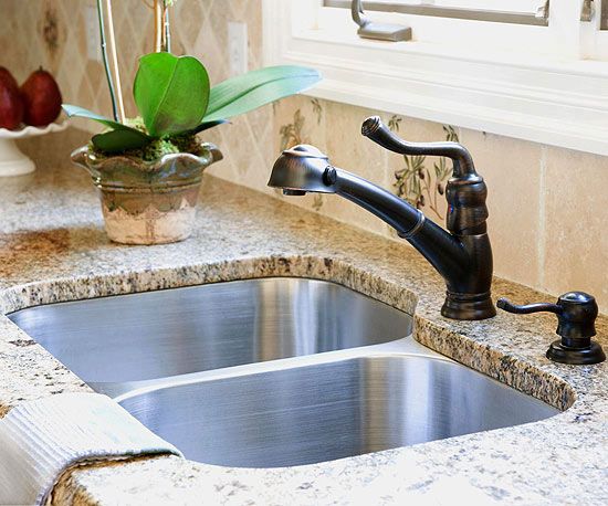 Kitchen sinks with faucets