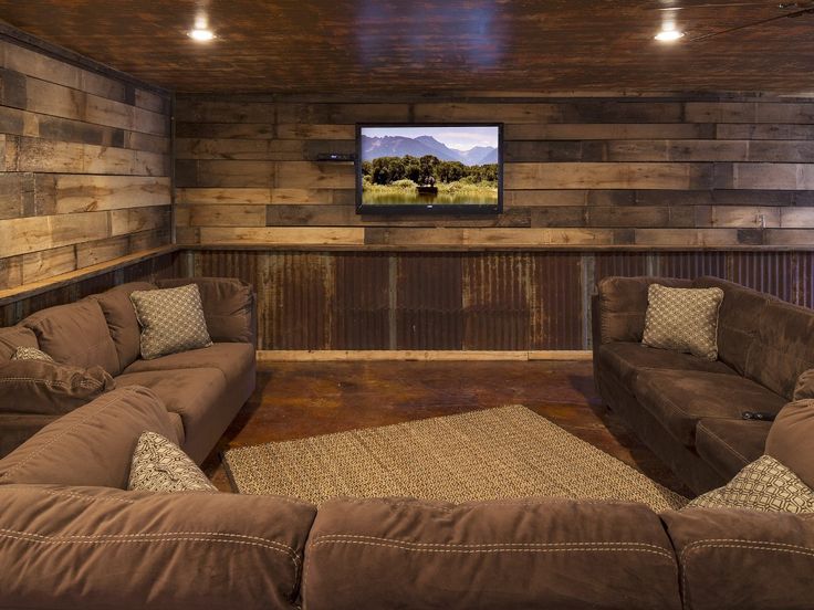 Cozy, rustic entertainment room. | Farm house living room, Rustic .