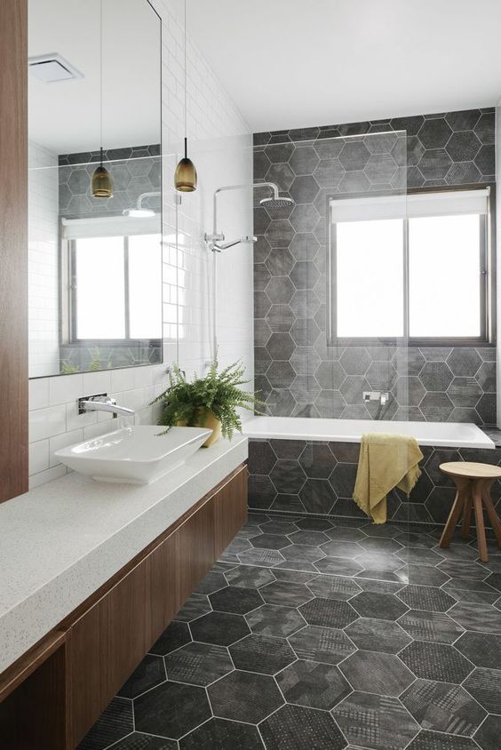 geometric tiles in bathroom [simple decoration ideas interior .