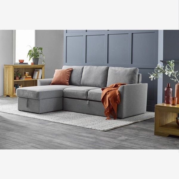 Dream Chaise Sofa Bed in Grey Fabric | Oak Furnitureland | Chaise .