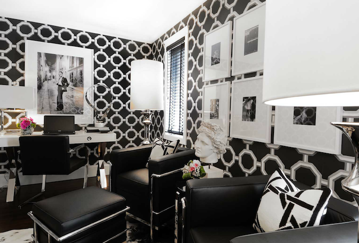 Black and White Office - Contemporary - den/library/office .