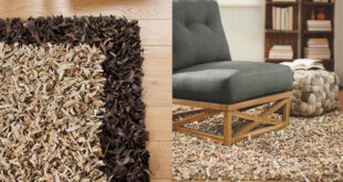 Scrappy Shag Leather Rug | The Green He