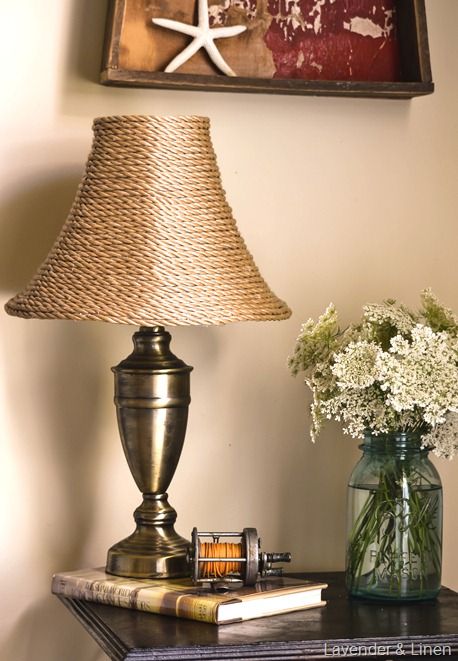 DIY Lampshade Makeover with hemp rope | Lampshade makeover, Diy .