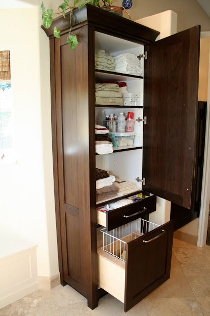 bathroom storage cabinet | Bathroom linen tower, Bathroom storage .