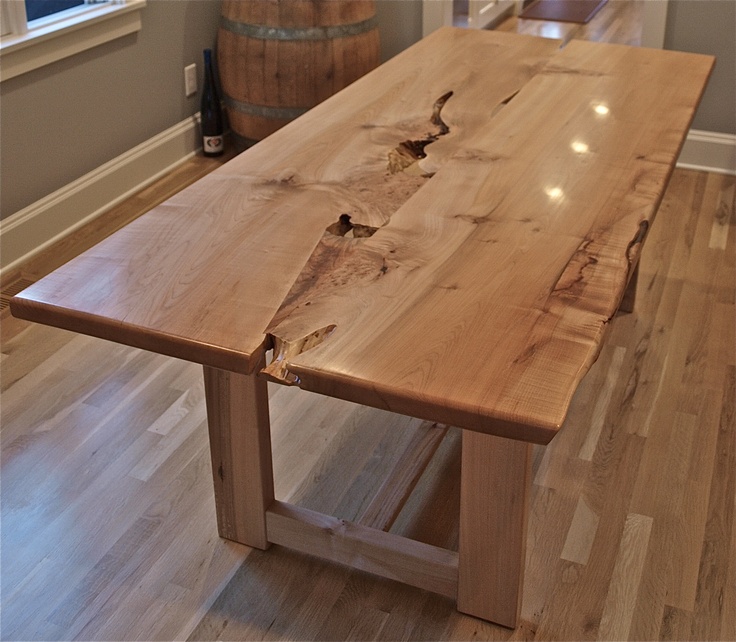 Live edge Maple Dining Table | Live edge dining table, Rustic oak .