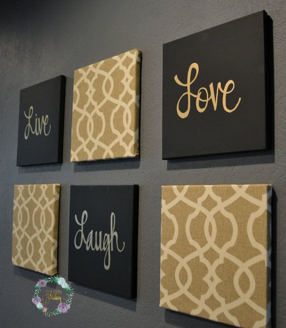 Live Laugh Love Wall Art Pack of 6 Canvas Wall by GoldenPaisley .