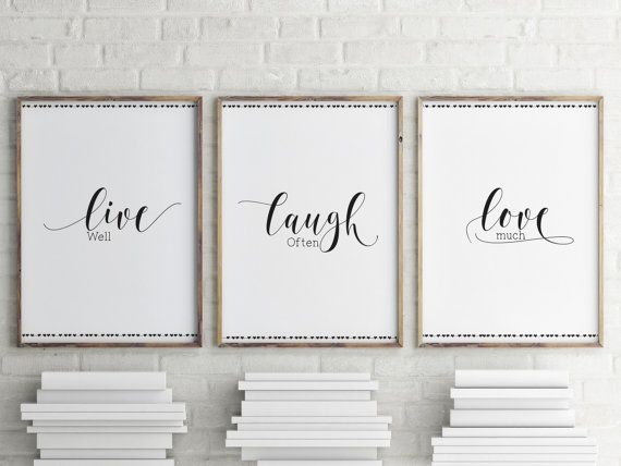 Set of 3 Prints Live Laugh Love Wall Art Motivational Print - Etsy .