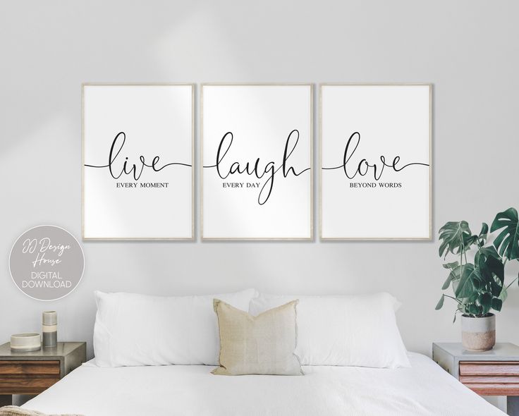 Live Laugh Love Prints 3 Piece Wall Art Quote Prints Set of - Etsy .