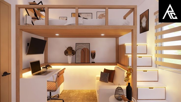 Cozy Loft Bed Idea for Small Rooms | Loft house design, Loft beds .