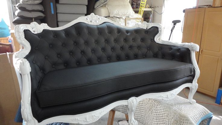 Baroque Black French Loveseat Sofa Couch With Tufting Shown | Etsy .