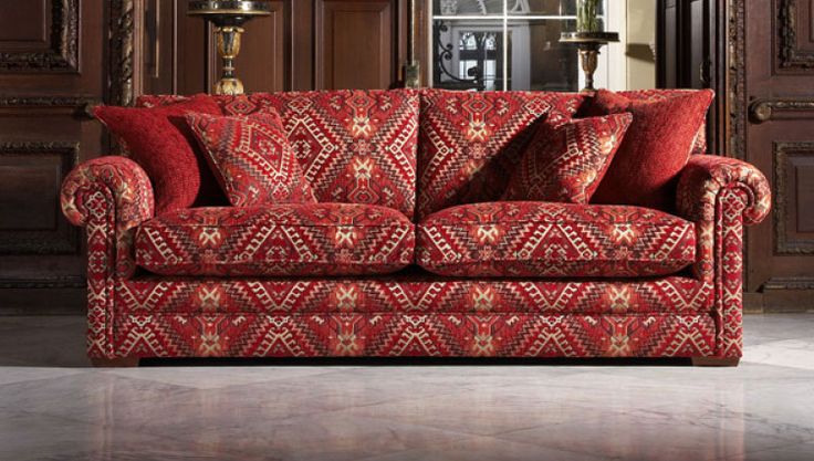 A magical edition, of autumn inspired fabrics in a classic sofa .