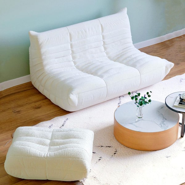 Magic Home Modern Lazy Sofa Lving Room Set with Teddy Velvet 2 .
