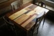 Reclaimed wood dining table. Dig the pattern and blending of .