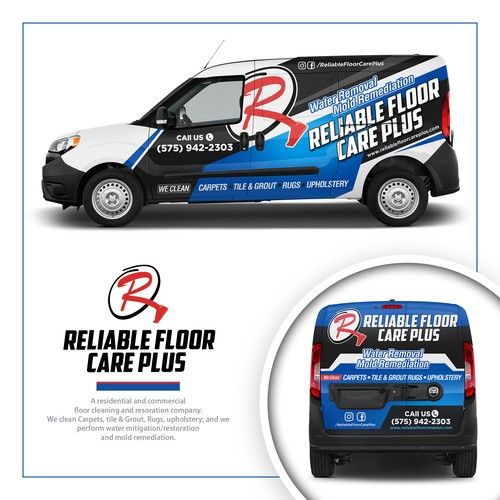 design a clean, professional wrap for cleaning company vehicles .