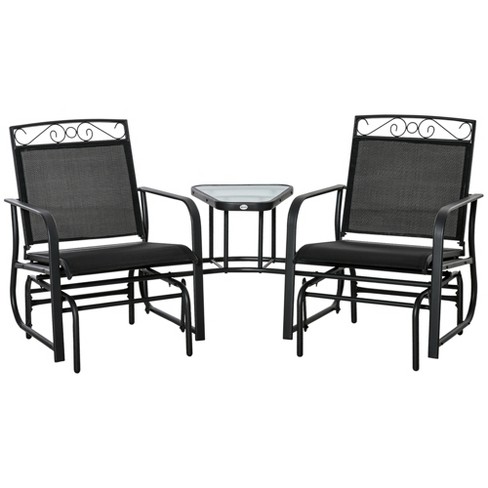 Outsunny Outdoor Glider Chairs With Coffee Table, Patio 2-seat .