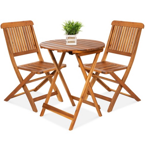 Best Choice Products 3-piece Acacia Wood Bistro Set, Folding Patio .