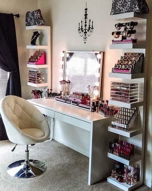 Large Makeup Vanity | Makeup vanity decor, Makeup area in bedroom .