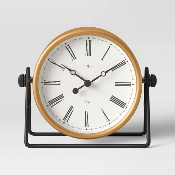 6" Mantel Swivel Pocket Watch Clock Brass - Threshold™ | Clock .