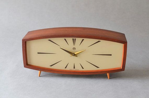 Vintage Teak Mantle Desk Clock Table Clock Weimar GDR East | Etsy .