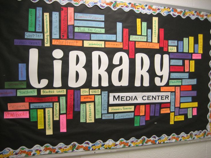 Student created 'Wordle' for the library bulletin board at the .