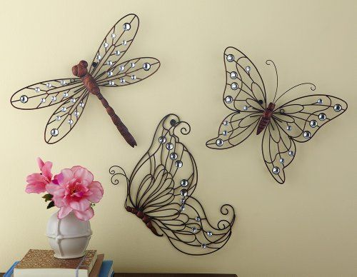 Metal Butterfly Wall Decor Trio - Set Of 3 | Butterfly decorations .