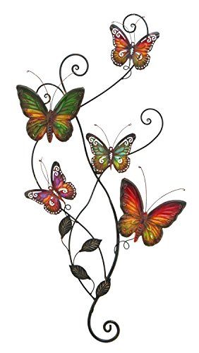 Deco 79 Metal Butterfly Wall Decor, 15" x 1" x 29", Multi Colored .