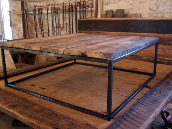 Extra Large Square Coffee Table Rustic Modern Coffee Table - Etsy .