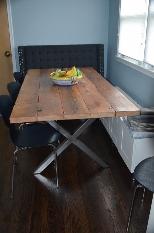 X Metal Table Legs | Reclaimed wood dining table, Modern rustic .