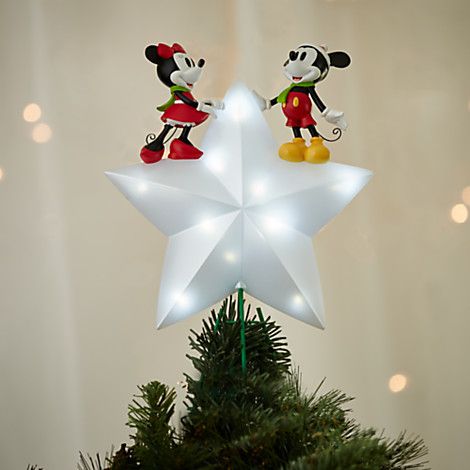 Mickey and Minnie Mouse Light-Up Tree Topper - Holiday | Disney .
