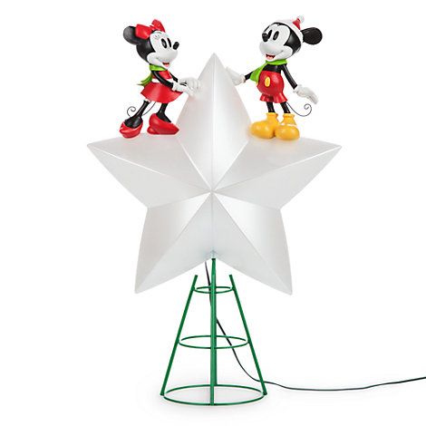Mickey And Minnie Mouse Light-Up Christmas Tree Topper | Minnie .