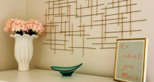 DIY Mid-Century Modern Gold Wall Decor | Diy wall decor for .