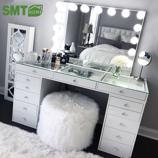 Home Furniture Wooden Dressing Table Makeup Designs Mirror With .