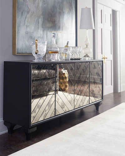 30 Glam Mirrored Buffets You'll Adore | Mirrored furniture .