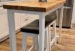 Custom Bar Table and Stools Console Table With Stow Away - Etsy .
