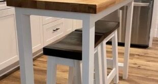 Custom Bar Table and Stools Console Table With Stow Away - Etsy .