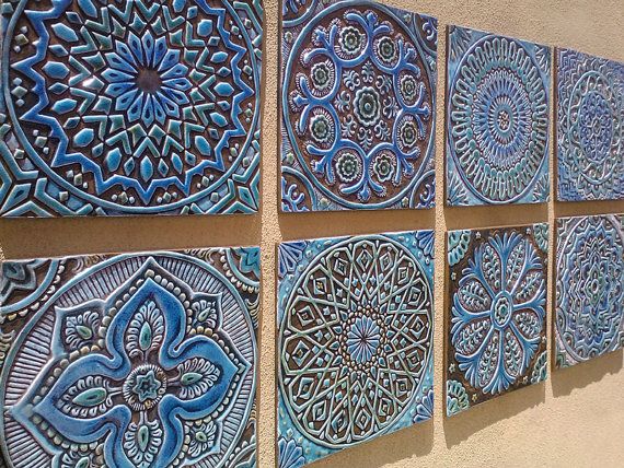 Moroccan Decor Set of 4 Moroccan Tiles Moroccan Wall Art - Etsy .
