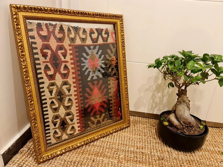 Wall Hanging Vintage Rug Fragment Kilim Pattern Moroccan - Etsy .