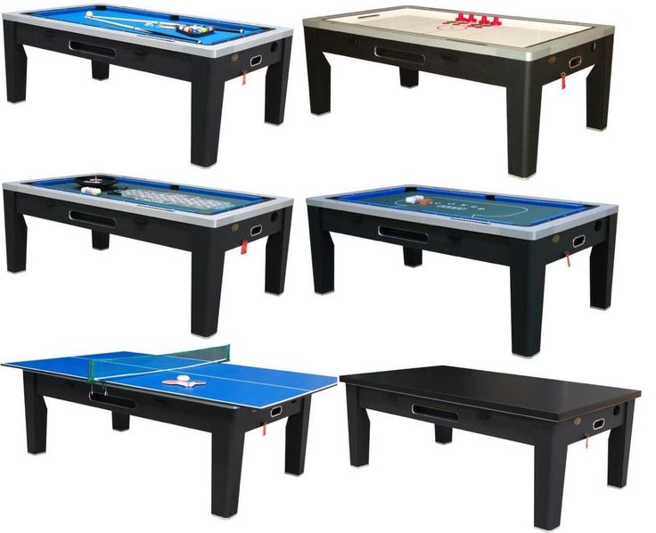 6 in 1 COMBO GAME TABLE ~POOL~AIR HOCKEY~PING PONG~ROULETTE~POKER .