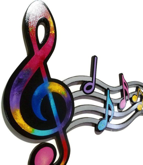 Colorful Contemporary Modern Abstract Music Notes Wall - Etsy .