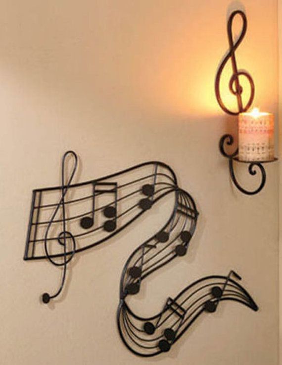 New Musical Wall Art or 2 Music Note Candle Sconces IN HAND | Etsy .