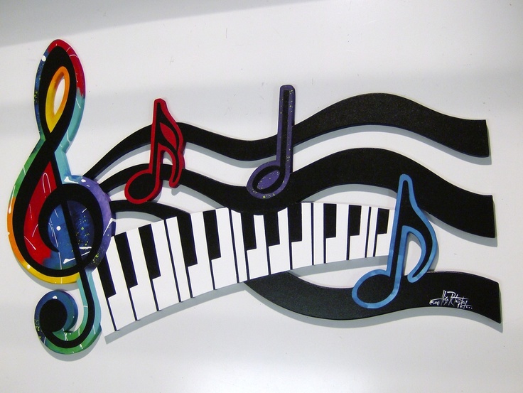 Colorful G Clef Music Keys & Notes Abstract Wall Sculpture - Etsy .