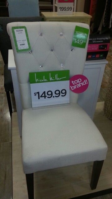 Nicole Miller home decor white chair with jeweled studs $149.99 .