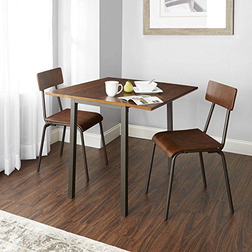 Compact and Versatile Industrial Style Three Piece Dining Set .