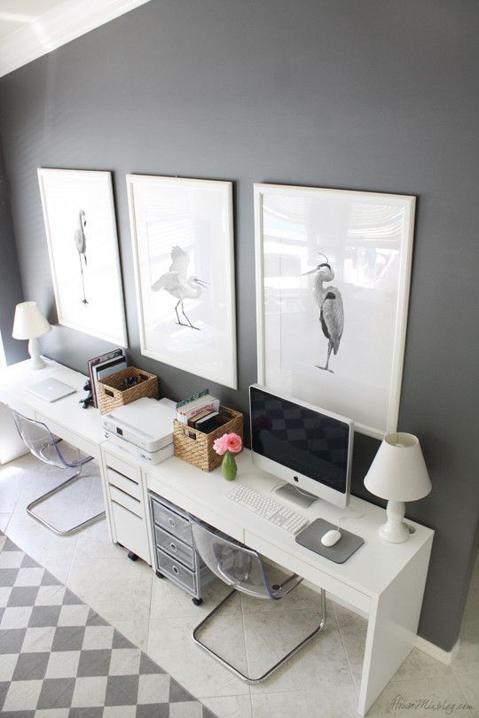 Work in Style: Grey Home Office Ideas | Gray home offices, Home .
