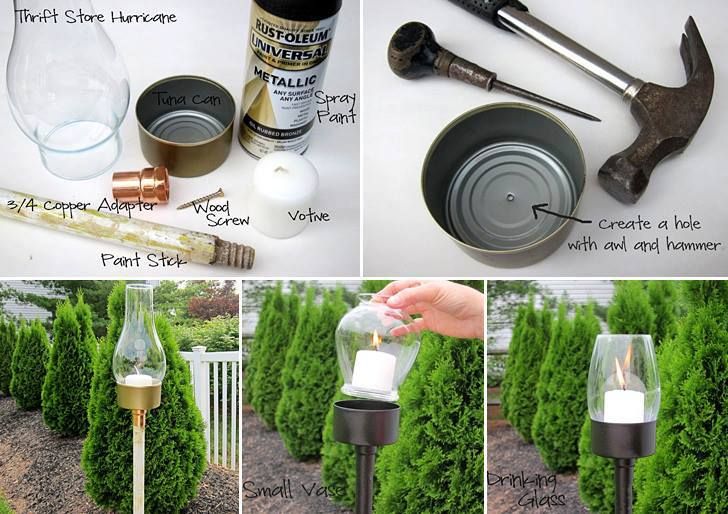 Outdoor Tuna Can Lantern DIY | Diy outdoor candles, Outdoor .