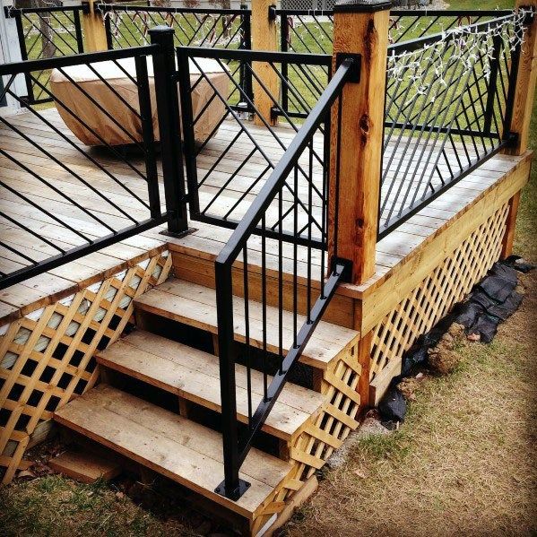 Top 50 Best Metal Deck Railing Ideas - Backyard Designs | Porch .