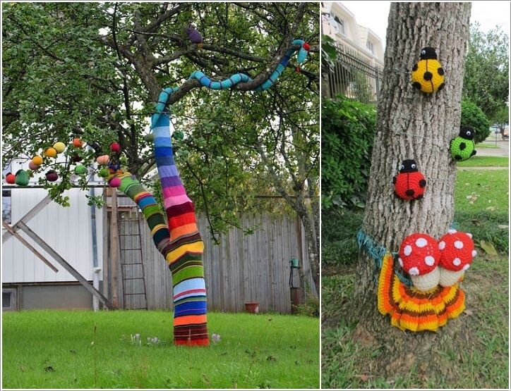 10 Wonderful Ideas to Decorate An Outdoor Tree | Уличные елочные .