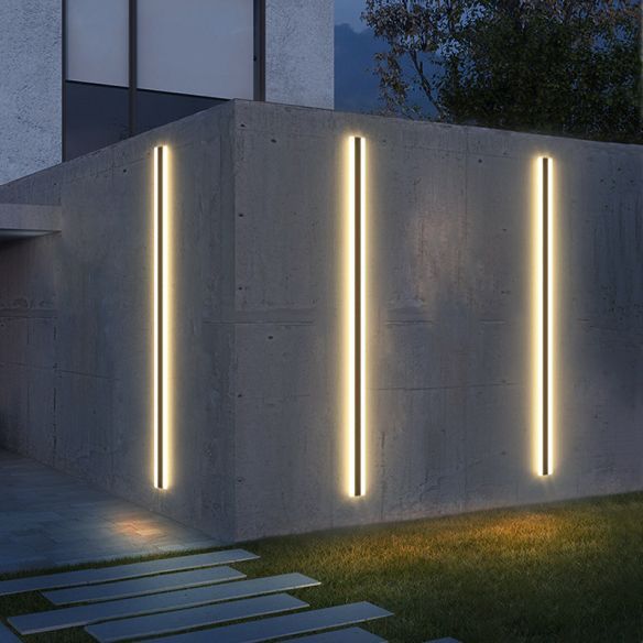 Contemporary Style Linear Led Wall Lamp Metal 1 Light Outdoor Wall .